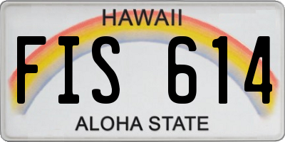 HI license plate FIS614