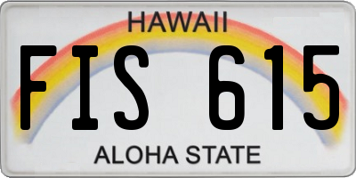 HI license plate FIS615