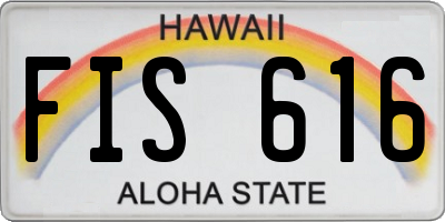 HI license plate FIS616