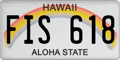 HI license plate FIS618