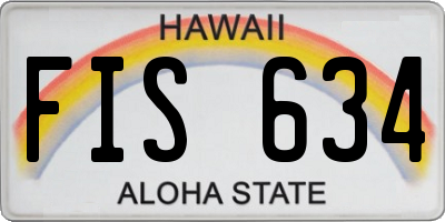 HI license plate FIS634