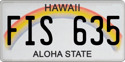 HI license plate FIS635