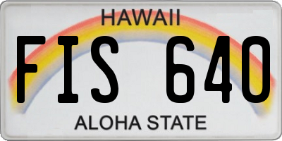 HI license plate FIS640