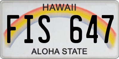 HI license plate FIS647
