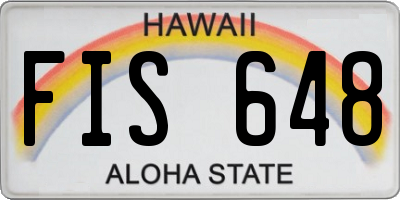 HI license plate FIS648