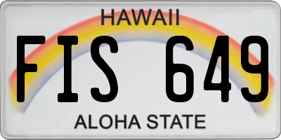 HI license plate FIS649