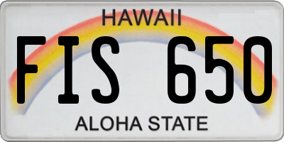 HI license plate FIS650