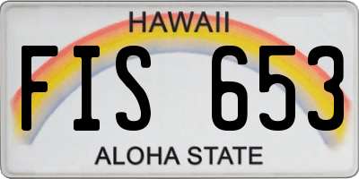HI license plate FIS653