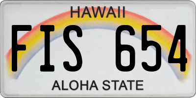 HI license plate FIS654