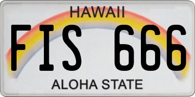 HI license plate FIS666