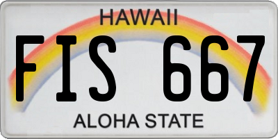 HI license plate FIS667