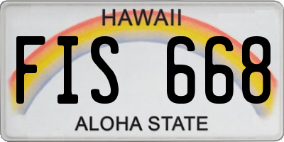 HI license plate FIS668