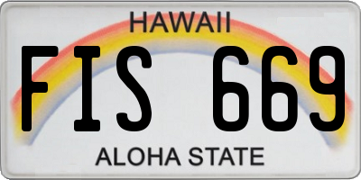 HI license plate FIS669