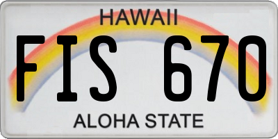 HI license plate FIS670
