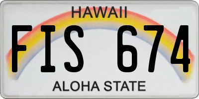 HI license plate FIS674