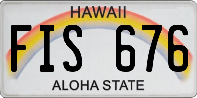 HI license plate FIS676