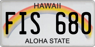 HI license plate FIS680