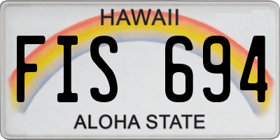 HI license plate FIS694