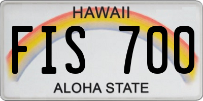 HI license plate FIS700