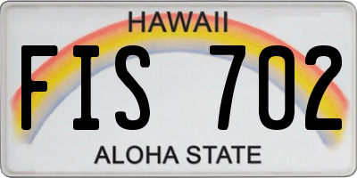 HI license plate FIS702