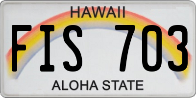 HI license plate FIS703
