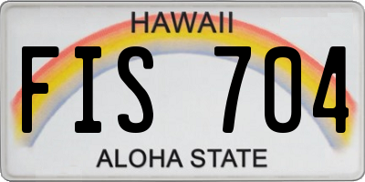 HI license plate FIS704