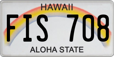 HI license plate FIS708