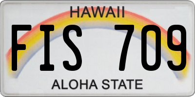 HI license plate FIS709