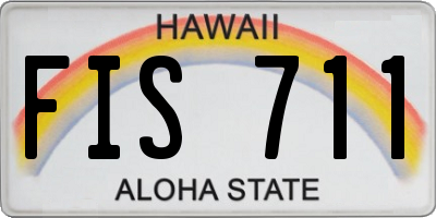 HI license plate FIS711