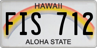 HI license plate FIS712