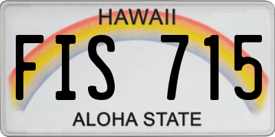 HI license plate FIS715