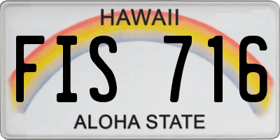 HI license plate FIS716