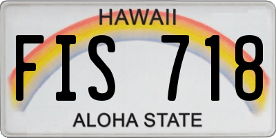 HI license plate FIS718