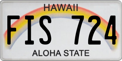 HI license plate FIS724