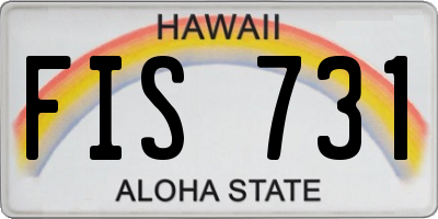 HI license plate FIS731
