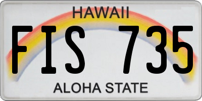 HI license plate FIS735