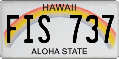 HI license plate FIS737