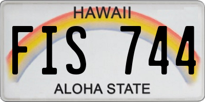 HI license plate FIS744