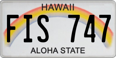 HI license plate FIS747