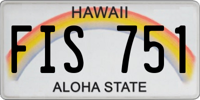 HI license plate FIS751