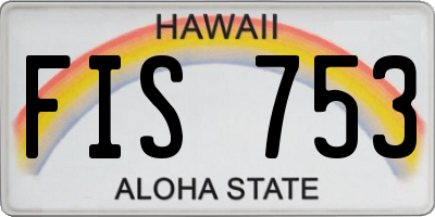 HI license plate FIS753