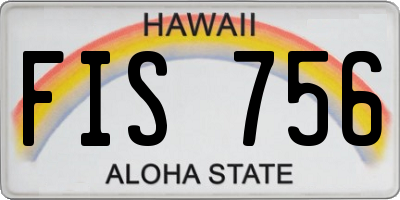 HI license plate FIS756