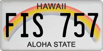 HI license plate FIS757