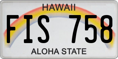 HI license plate FIS758