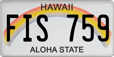 HI license plate FIS759