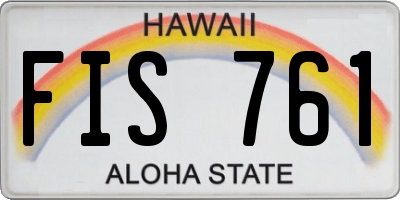 HI license plate FIS761
