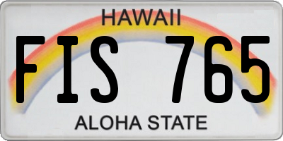 HI license plate FIS765