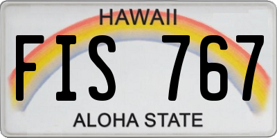 HI license plate FIS767