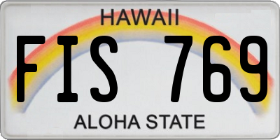 HI license plate FIS769