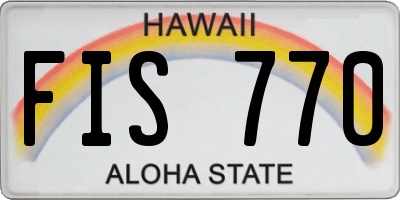 HI license plate FIS770
